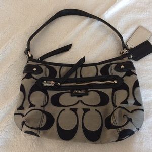 Coach Silvery gray with black signature “C” design